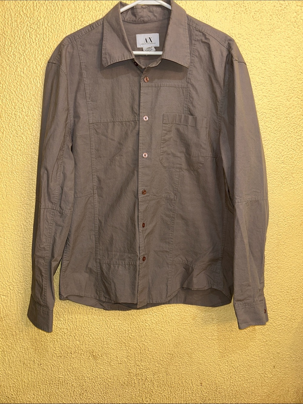 A/X Armani Exchange Men's Taupe Button-Up Shirt Jacket